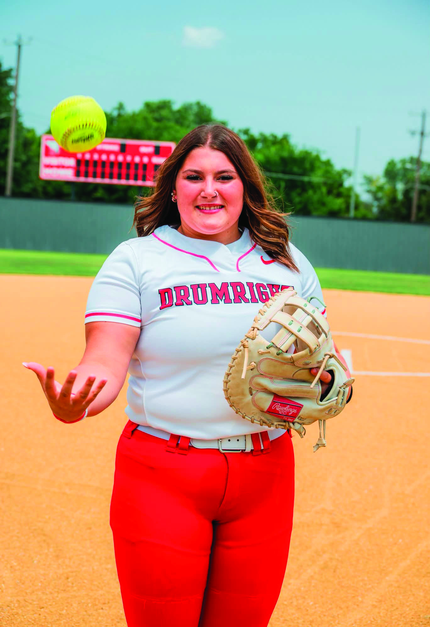 Drumright High School junior Brinlee Christy, a longtime softball player who competes in both fastpitch and slowpitch, recently was selected to join the Oklahoma Athletics 18U Babb traveling softball team out of Oklahoma City. Christy primarily plays catcher and third base, with additional time at first base.