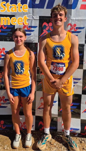 Olive High School juniors River Stonecipher and Camber Henshaw finished their 2026 cross country seasons Saturday at the OSSAA Class A State Cross Country Championships at Carl Albert High School in Midwest City. Story inside.
