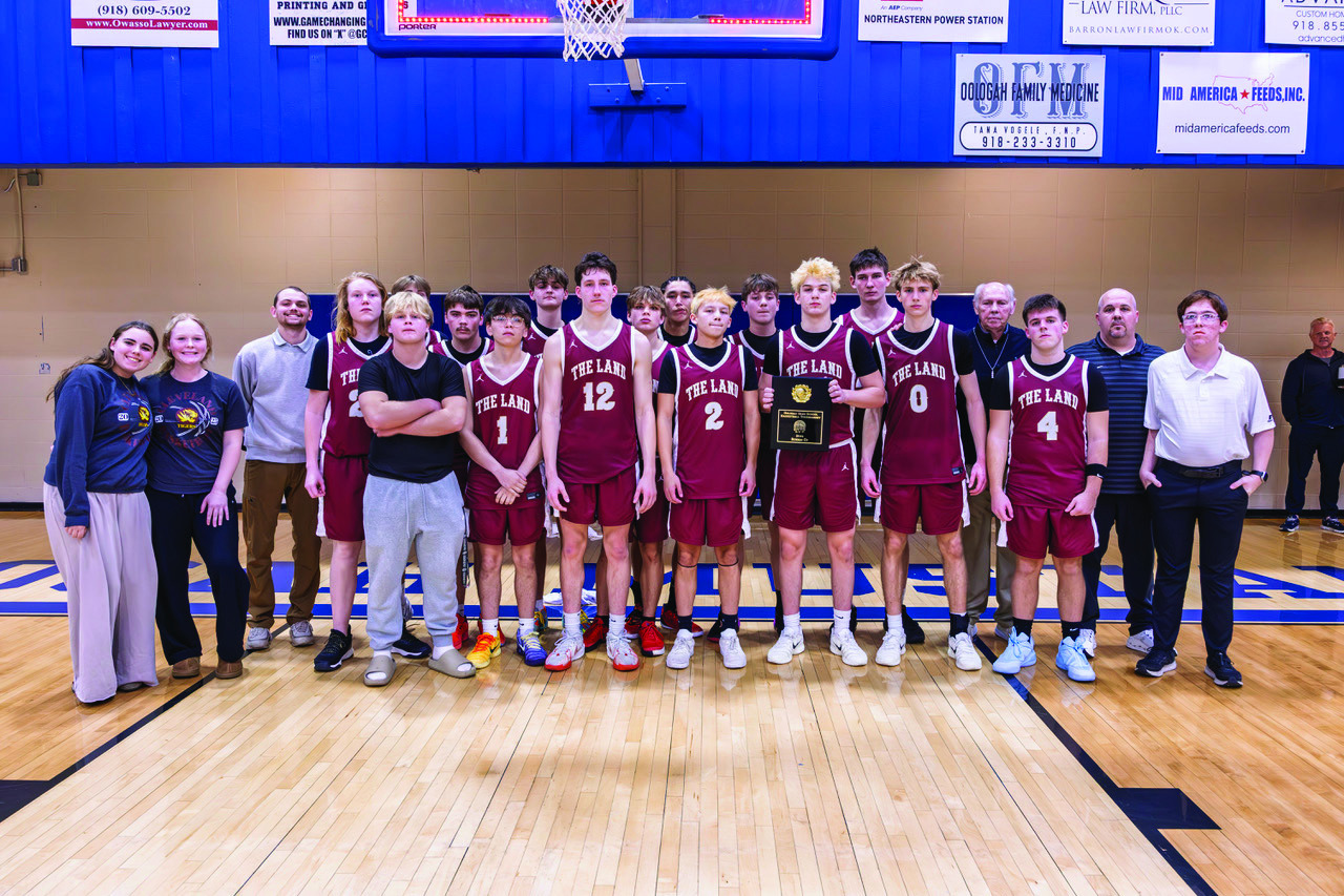 The Cleveland boys took second at the Oologah Tournament by defeating Hilldale 58-- 56, Vinita 55-26, then falling to Oologah-Talala in a heartbreaker, 61-62. Photo by John Burns