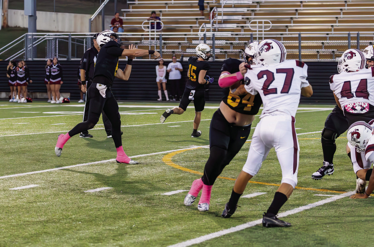 It seemed like Easton Webb could just throw the balling the air and it found it’s way into the end zone or six. Photo by John Burns