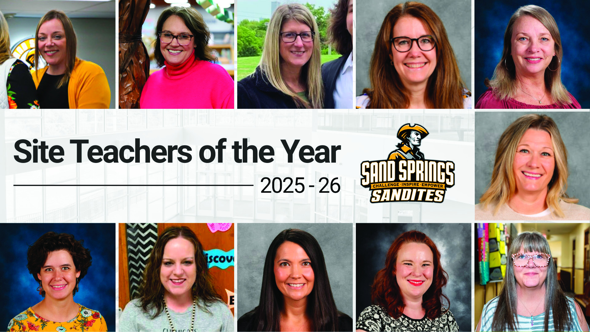 Sand Springs Announces 2025-26 Site Teachers of the Year