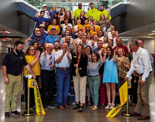 Recently, students, families, staff, administrators and community members gathered for a ribbon cutting and open house celebrating the new Sand Springs Middle School.
