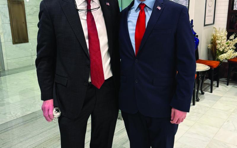 Drumright High School sophomore Jake Baugh has been leading the way in youth civic engagement. Baugh is currently the Chairman of the Oklahoma Federation for Young Republicans and was recently at the Oklahoma State Capitol. Here is Baugh pictured with Randy Grellner the Oklahoma Senator for District 21.