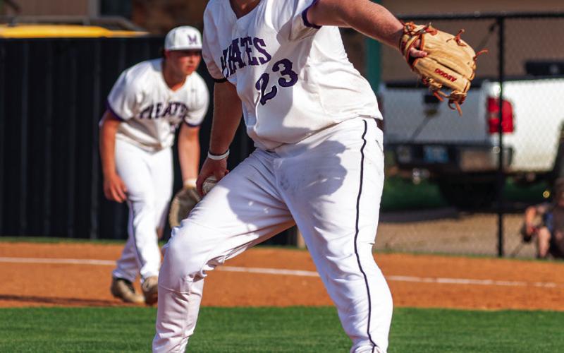 Cooper Ausbern struggled early but the team rallied for the win. Photo by John Burns.